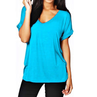 Marinella | Women's V-Neck T-Shirt in Sky Blue