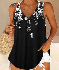 Marisanne | Women's V-Neck Sleeveless Floral Blouse Top