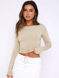 Marjolijn | Women's Bodycon Ruched Top in Apricot