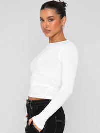 Marjolijn | Women's Bodycon Ruched Top in White