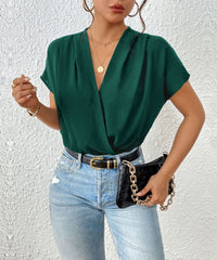 Marsaili | Women's Elegant Blouse Top in Pine Green