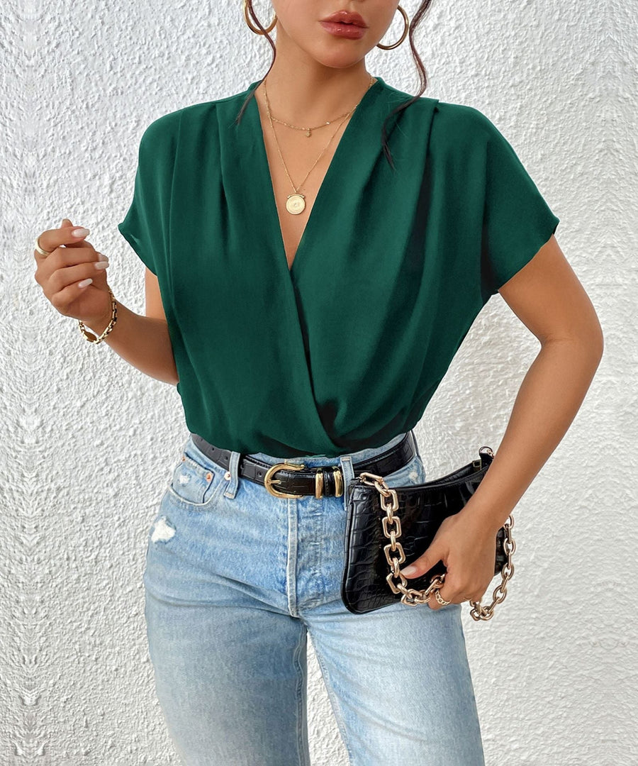 Marsaili | Women's Elegant Blouse Top in Pine Green