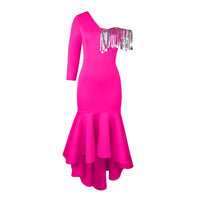 Martha | Women's Asymmetric Dress – Casual Dress in Magenta