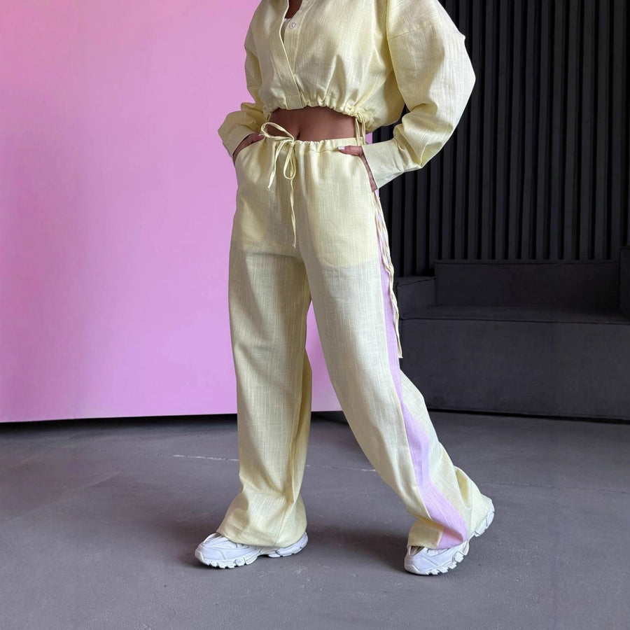 Marthe | Women's Elastic Waist Drawstring Casual Pants – Dress Pants