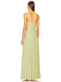 Mathilda | Women's Strapless Pleated Maxi Sundress