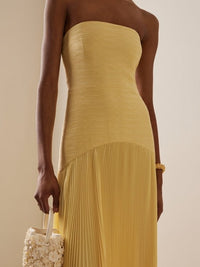 Mathilda | Women's Strapless Pleated Maxi Sundress