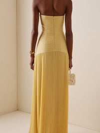 Mathilda | Women's Strapless Pleated Maxi Sundress