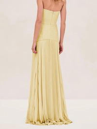 Mathilda | Women's Strapless Pleated Maxi Sundress