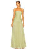 Mathilda | Women's Strapless Pleated Maxi Sundress
