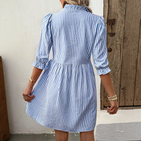 Mathilde | Women's Ruffle Detail Button-Front Elegant Dress