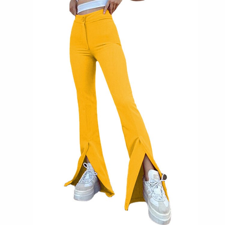 Mathilde | Women's High Waist Slit Pants – Dress Pants