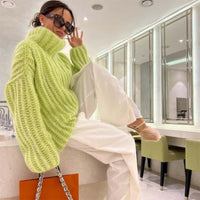 Mathilde | Women's Knit Sweater in Mint Green