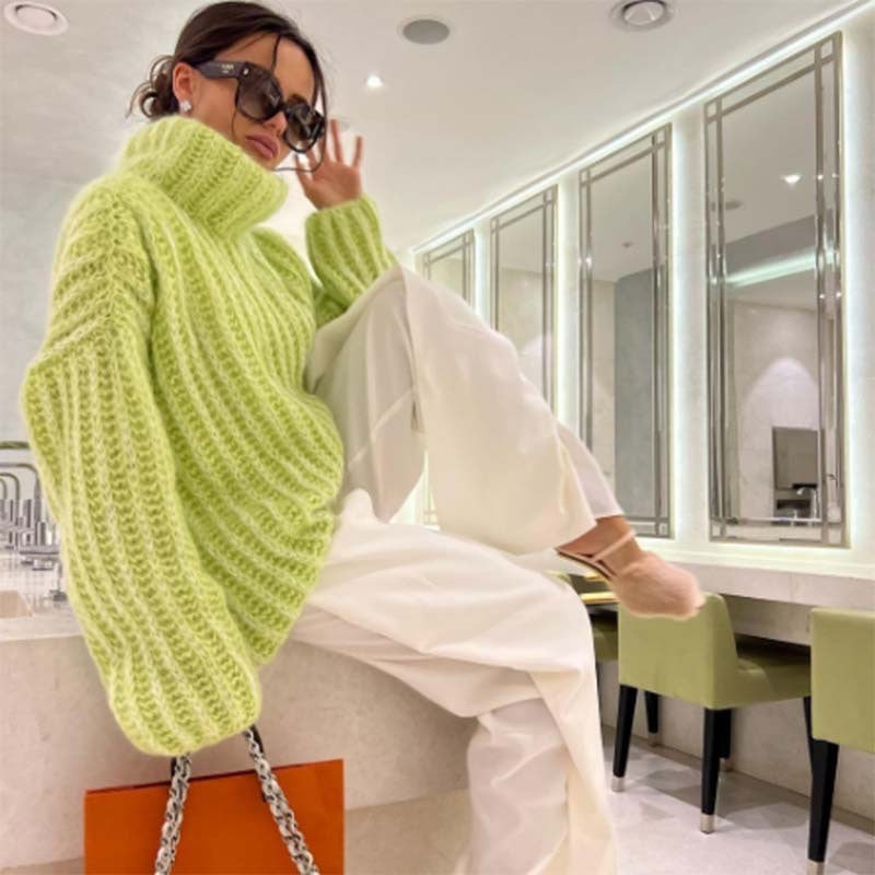 Mathilde | Women's Knit Sweater in Mint Green