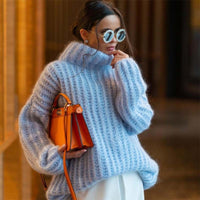 Mathilde | Women's Knit Sweater in Sky Blue