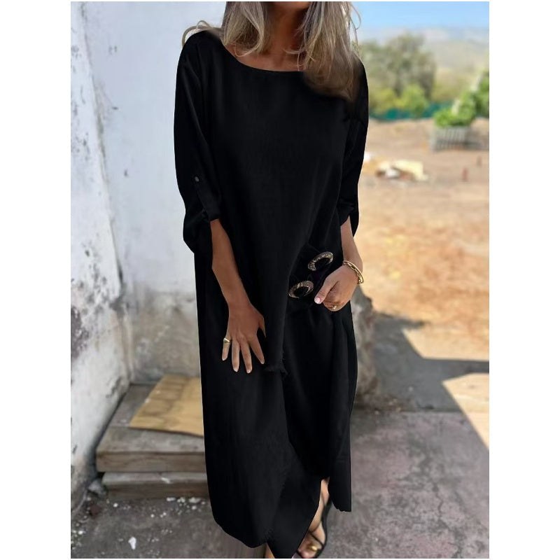 Maud | Women's Asymmetric Top Wide-Leg Matching Set in Black