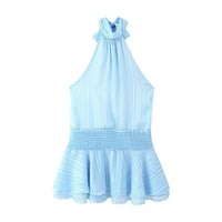 Mavis | Women's Ruffle Top in Blue