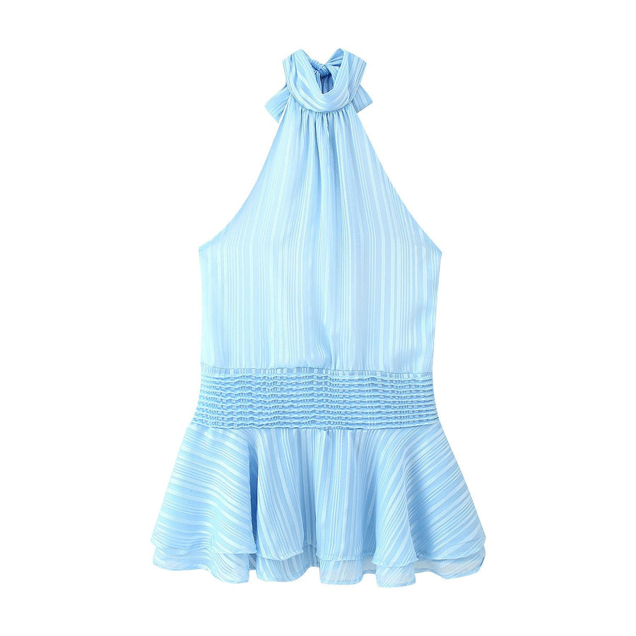 Mavis | Women's Ruffle Top in Blue