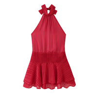 Mavis | Women's Ruffle Top in Red