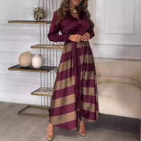 Maxine | Women's Striped Belted Chic Shirt Dress