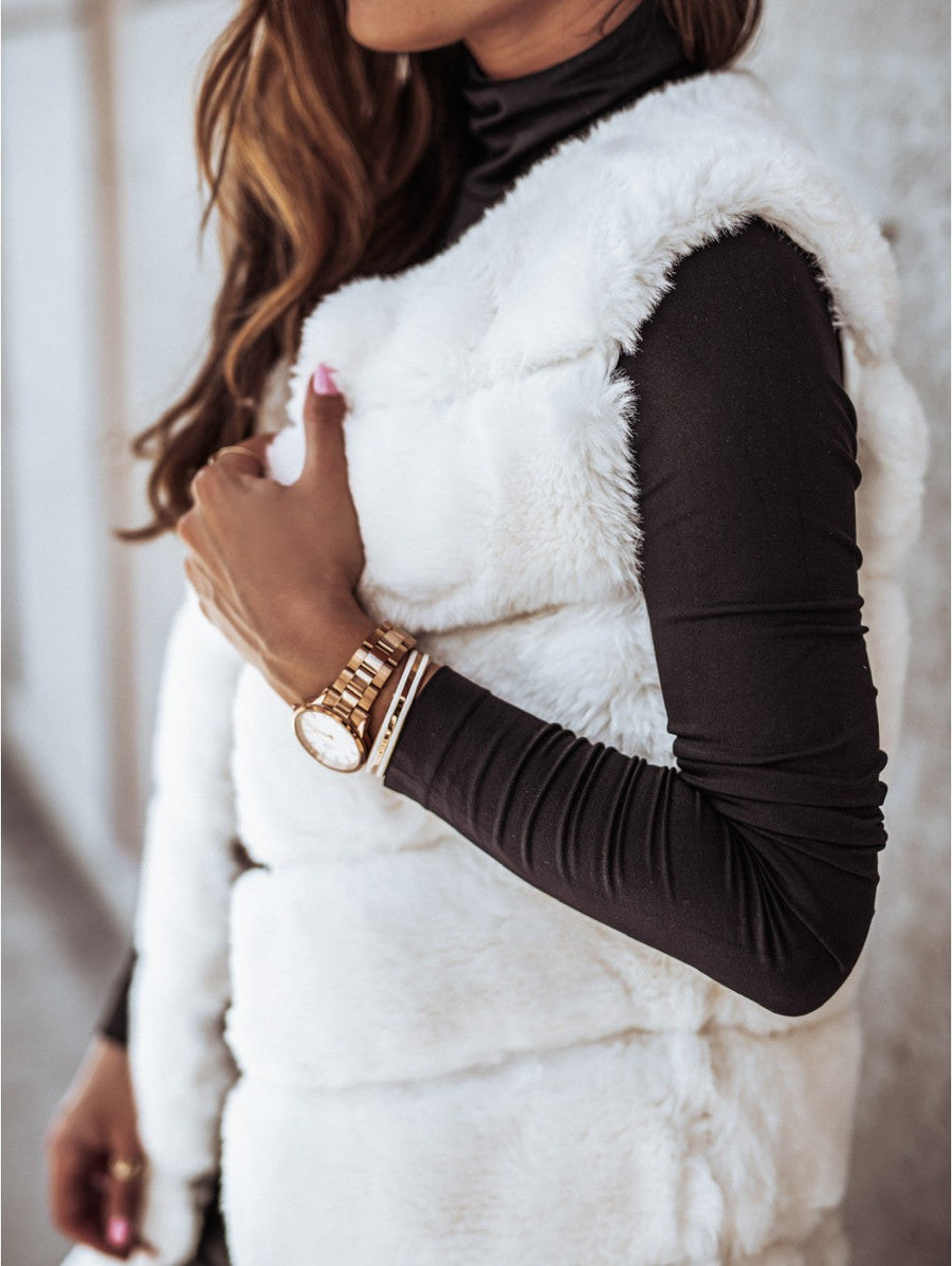 Maya | Women's Fleece Soft Vest – Fleece Jacket in White