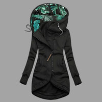 Maya | Women's Rugged Long Hooded Winter Shell Jacket with Zipper in Black