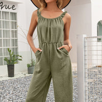 Mechthild | Women's Tailored Ruffle Jumpsuit in Green