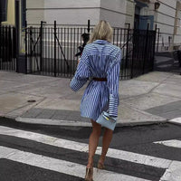 Mercedes | Women's Striped Fashionable Shirt Dress