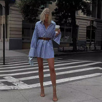 Mercedes | Women's Striped Fashionable Shirt Dress