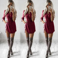 Mia | Women's Slit Elegant Shirt Dress