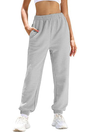Michaela | Women's Elastic Waist Pockets Casual Pants – Dress Pants in Gray