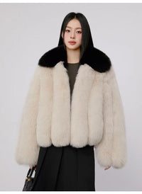 Mielle | Women's Faux Fur Voluminous Jacket in Apricot
