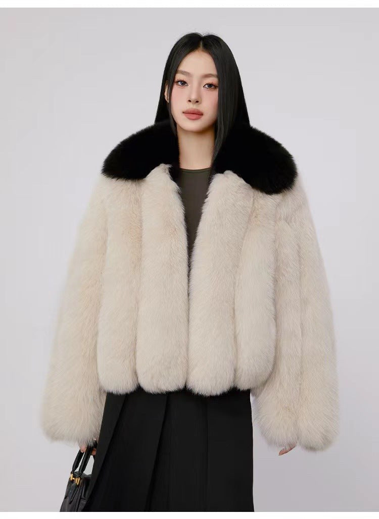 Mielle | Women's Faux Fur Voluminous Jacket in Apricot