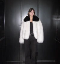 Mielle | Women's Faux Fur Voluminous Jacket in White