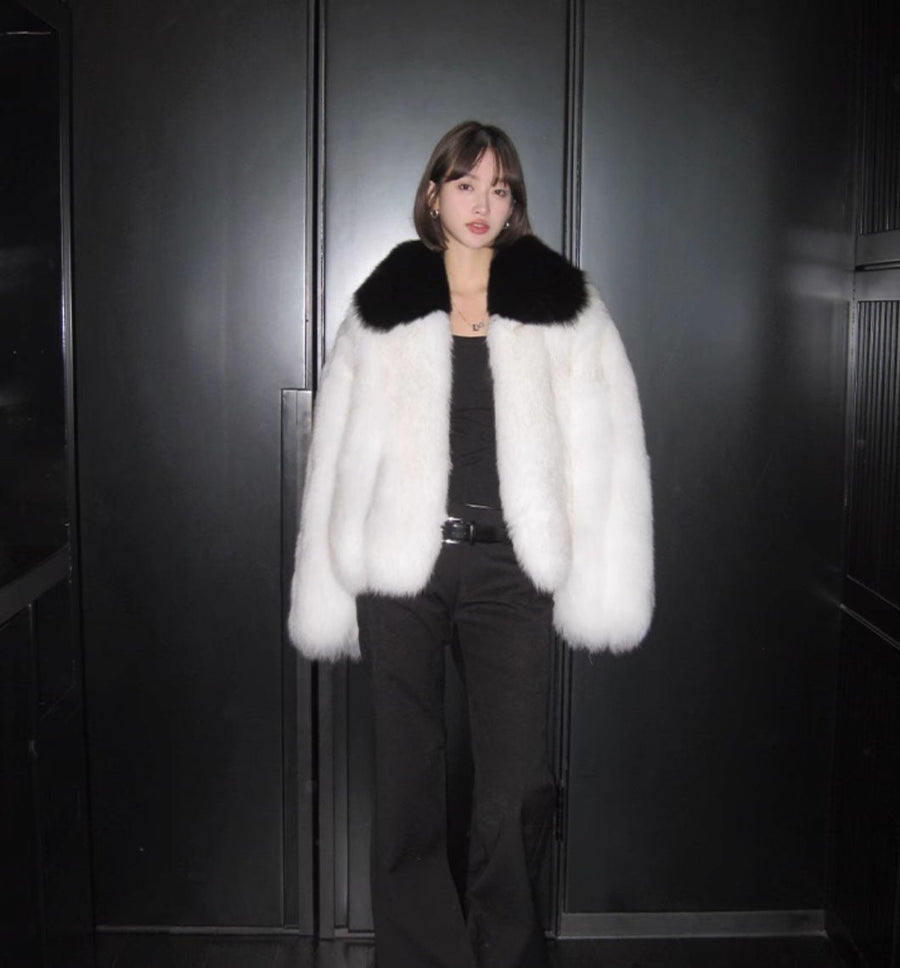 Mielle | Women's Faux Fur Voluminous Jacket in White