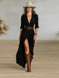 Mignon | Women's Summer Casual Maxi Sundress in Black