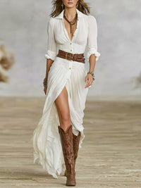 Mignon | Women's Summer Casual Maxi Sundress in White