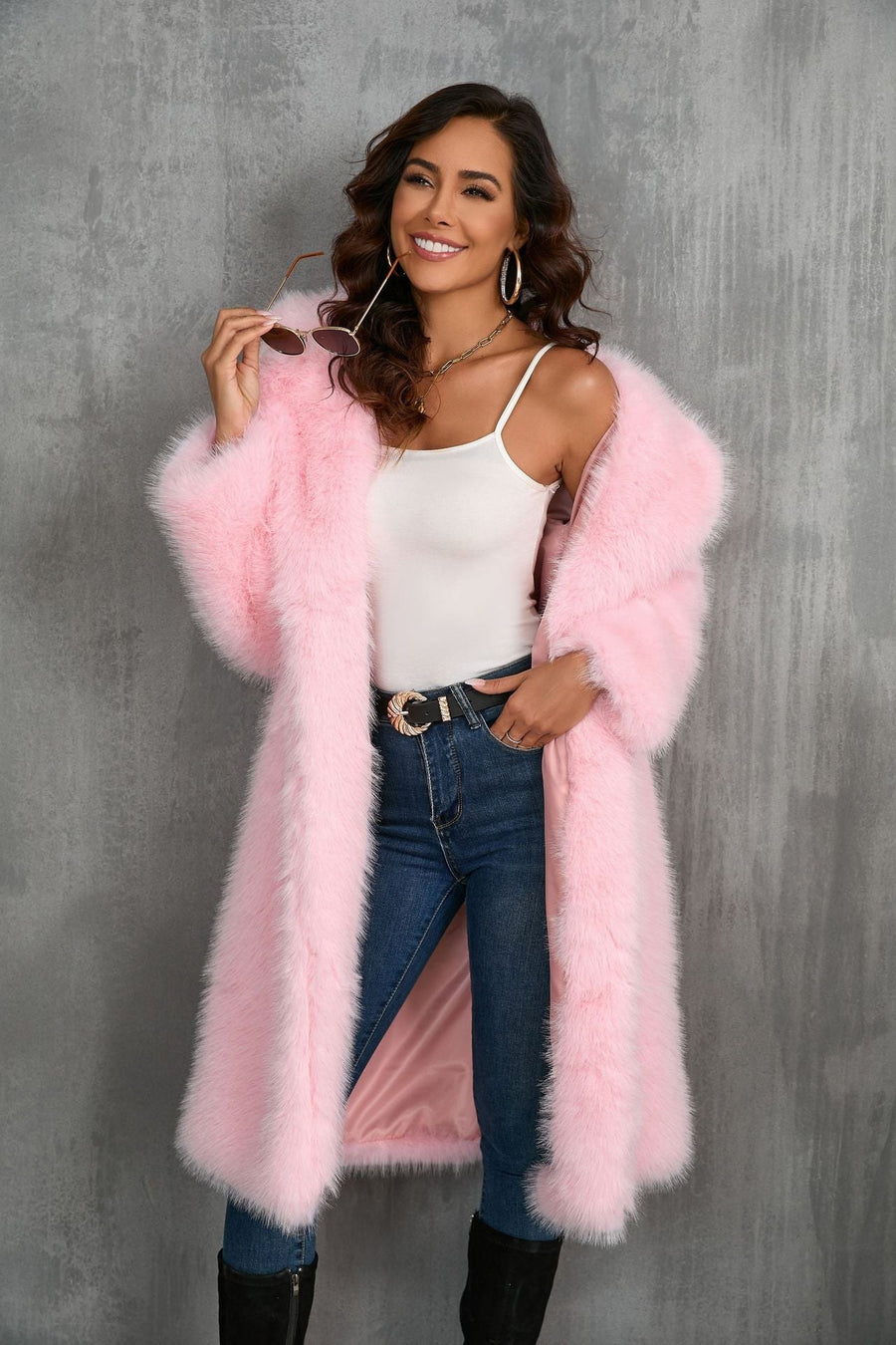 Milagrosa | Women's Faux Fur Elegant Coat in Pink
