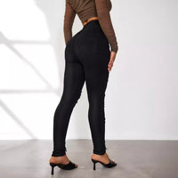 Mildred | Women's Button Detail Fashionable Jeans in Blue