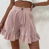Mildred | Women's Ruffle Hem Shorts in Pink