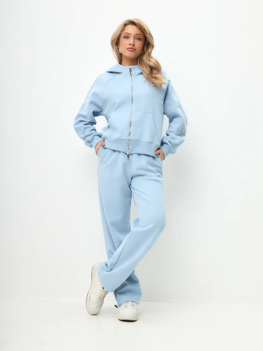 Mildred | Women's Zip Joggers in Sky Blue