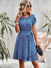 Millicent | Women's Floral Tie Waist Midi Summer Dress
