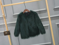 Millicente | Women's Voluminous Faux Fur Jacket in Green
