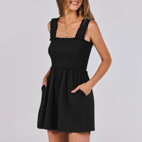 Mimosa | Women's Ruched Mini Dress in Black