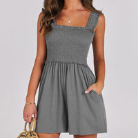 Mimosa | Women's Ruched Mini Dress in Dark Gray