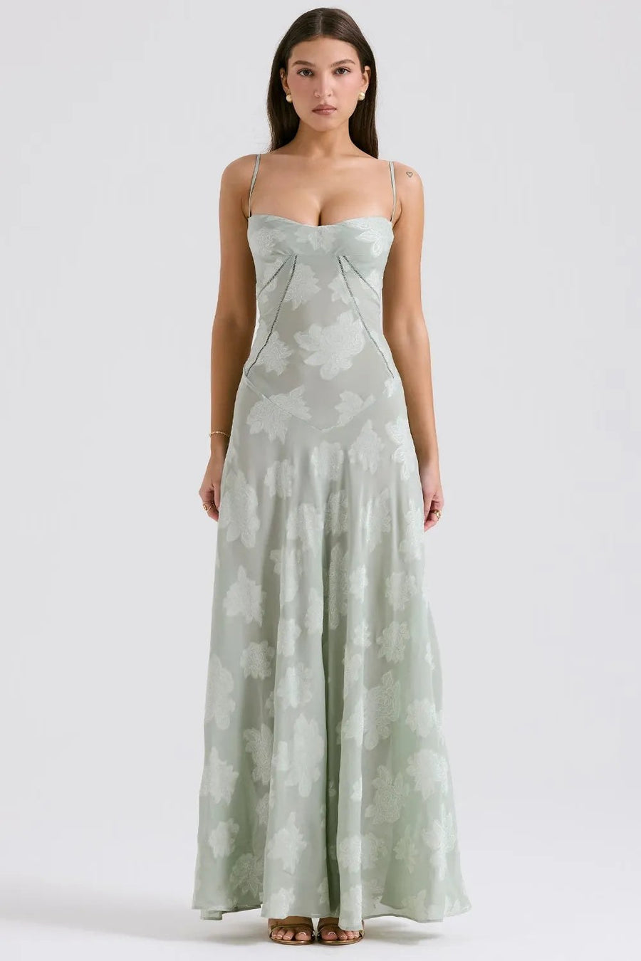 Mimosa | Women's Open Back Maxi Summer Dress in Light Green