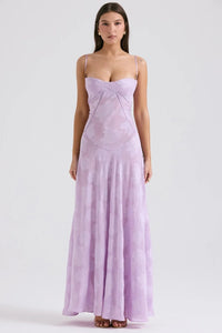 Mimosa | Women's Open Back Maxi Summer Dress in Light Purple