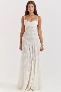 Mimosa | Women's Open Back Maxi Summer Dress in White