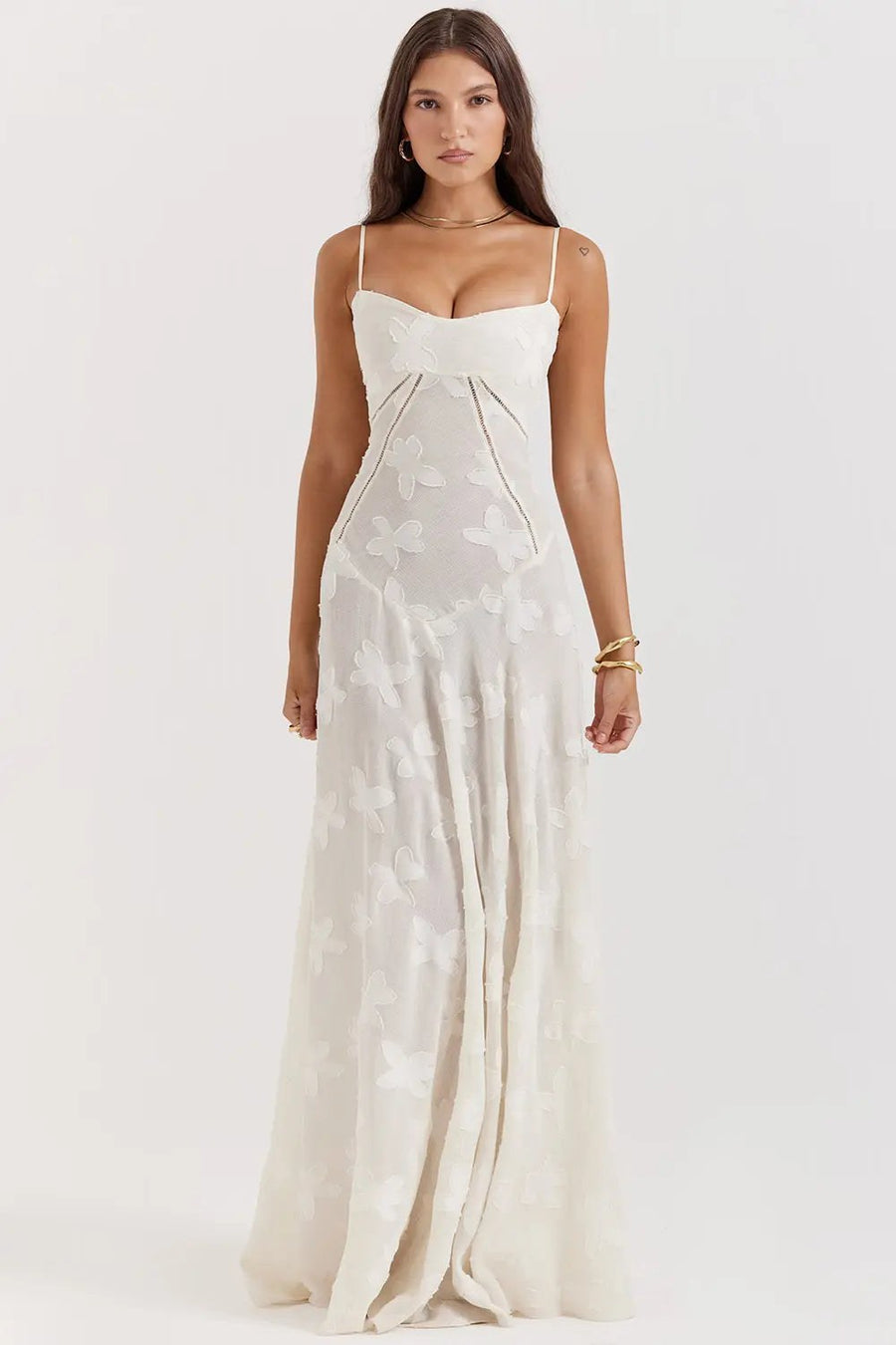 Mimosa | Women's Open Back Maxi Summer Dress in White