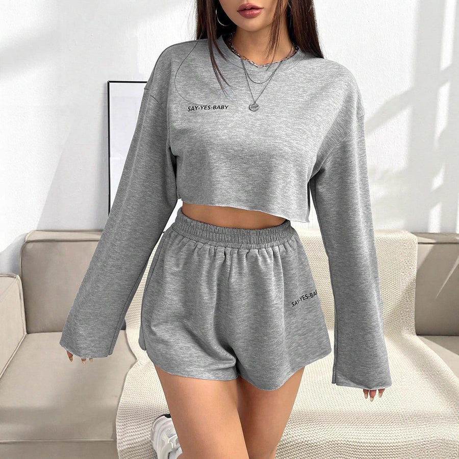 Minerva | Women's Casual Crop Top in Gray