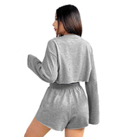 Minerva | Women's Casual Crop Top in Gray
